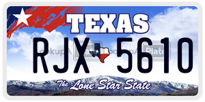 RJX5610 license plate in Texas
