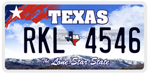 RKL4546  license plate in TX