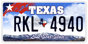 RKL4940 license plate in Texas