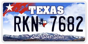 RKN7682 license plate in Texas