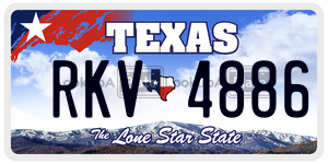 RKV4886 license plate in Texas
