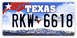 RKW6618 license plate in Texas