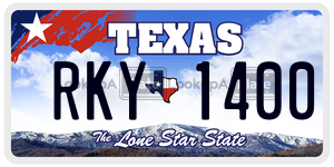 RKY1400 license plate in Texas