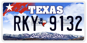 RKY9132 license plate in Texas
