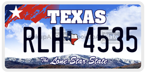 RLH4535  license plate in TX