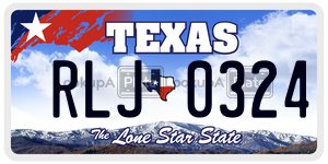 RLJ0324 license plate in Texas