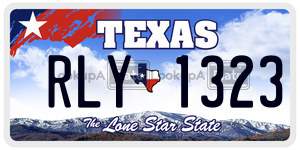 RLY1323 license plate in Texas