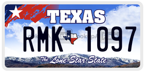 RMK1097 license plate in Texas