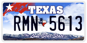 RMN5613 license plate in Texas