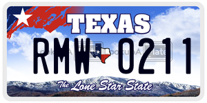 RMW0211 license plate in Texas