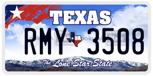 RMY3508 license plate in Texas