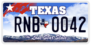 RNB0042 license plate in Texas