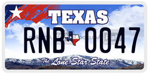 RNB0047 license plate in Texas