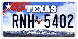 RNH5402 license plate in Texas