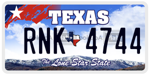 RNK4744 license plate in Texas