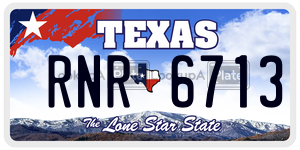 RNR6713 license plate in Texas