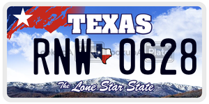 RNW0628 license plate in Texas