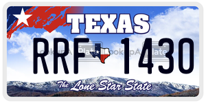 RRF1430 license plate in Texas