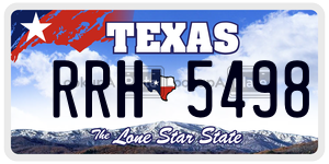 RRH5498 license plate in Texas
