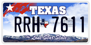 RRH7611 license plate in Texas