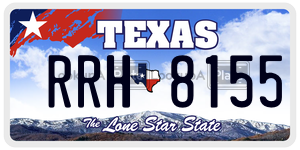 RRH8155 license plate in Texas