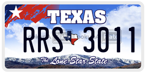 RRS3011 license plate in Texas