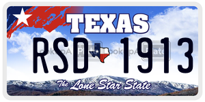RSD1913 license plate in Texas