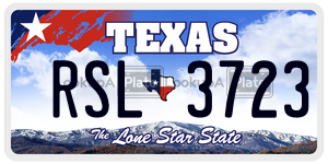 RSL3723 license plate in Texas