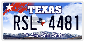 RSL4481 license plate in Texas