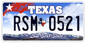 RSM0521  license plate in TX