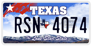 RSN4074 license plate in Texas