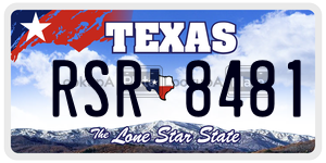 RSR8481 license plate in Texas