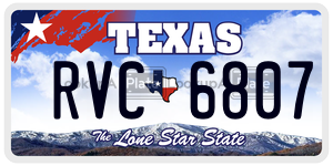 RVC6807 license plate in Texas