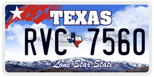 RVC7560 license plate in Texas