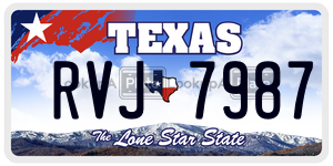 RVJ7987 license plate in Texas