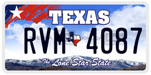 RVM4087 license plate in Texas