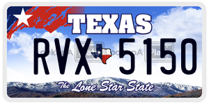 RVX5150  license plate in TX