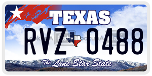 RVZ0488 license plate in Texas