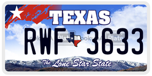 RWF3633 license plate in Texas