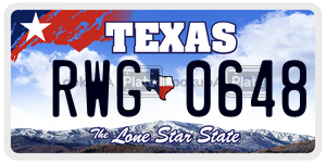 RWG0648  license plate in TX
