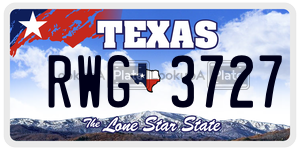 RWG3727 license plate in Texas