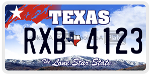 RXB4123 license plate in Texas