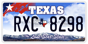 RXC8298  license plate in TX