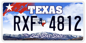 RXF4812 license plate in Texas