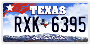 RXK6395 license plate in Texas