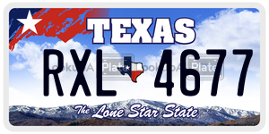 RXL4677 license plate in Texas