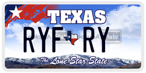 RYFRY  license plate in TX