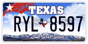 RYL8597 license plate in Texas