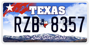 RZB8357 license plate in Texas