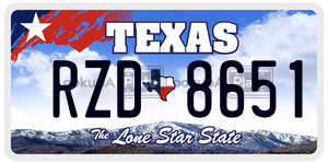 RZD8651 license plate in Texas